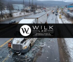 crashed truck on a highway in pennsylvania