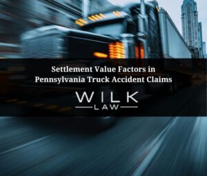 Speeding truck in Philadelphia, Pennsylvania illustrating the factors impacting settlement value in Pennsylvania truck accident claims