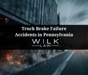 Speeding semi-truck with failed brakes going out of control on a highway in Pennsylvania