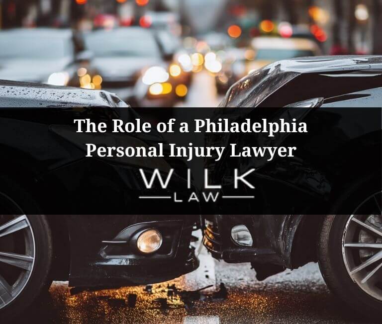 Two cars crashed head-on representing the role of a Philadelphia personal injury lawyer