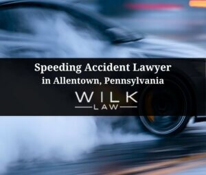 Driver exceeding the speed limit just before causing a car accident in Allentown, Pennsylvania