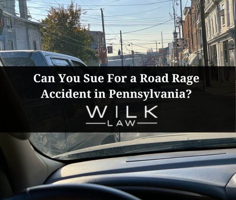 View from the street of a driver with road rage in a Ford F150 in Reading, Pennsylvania