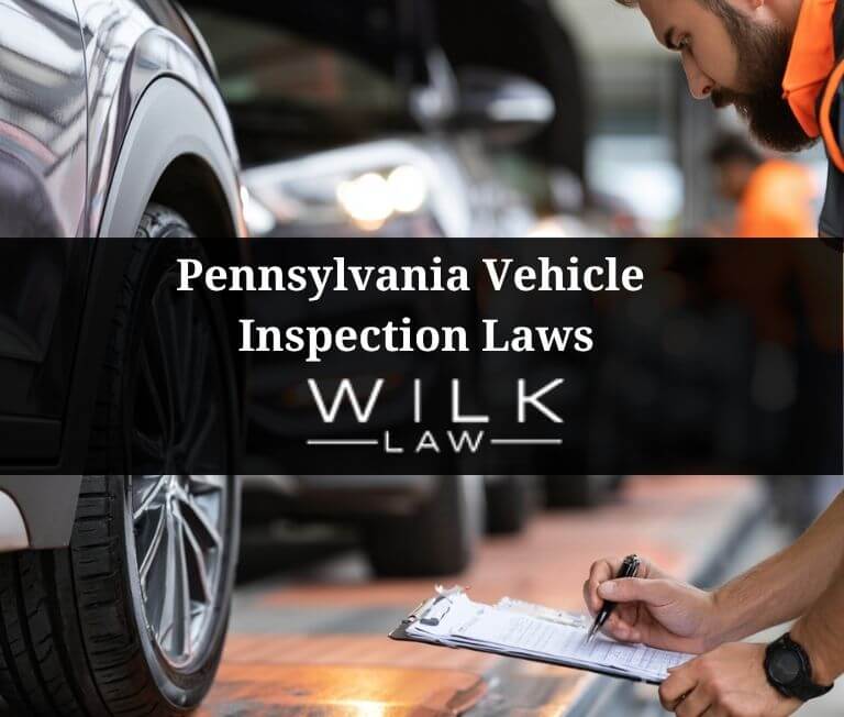 Car being inspected at a certified PennDOT inspection station in Philadelphia, Pennsylvania