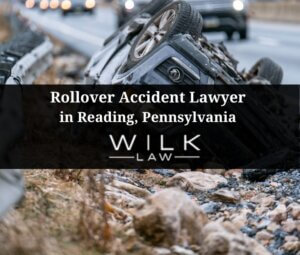 Car flipped upside down after hitting a highway median in Reading, Pennsylvania