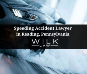 Speeding car with smoke coming from it's tires in Reading, Pennsylvania