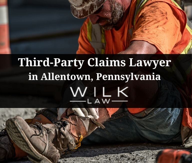 Injured construction worker on job site in Allentown, Pennsylvania