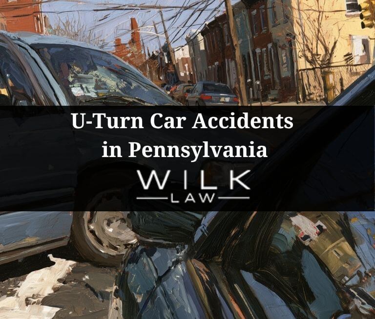 Crash caused by a driver making a u-turn in Philadelphia, Pennsylvania