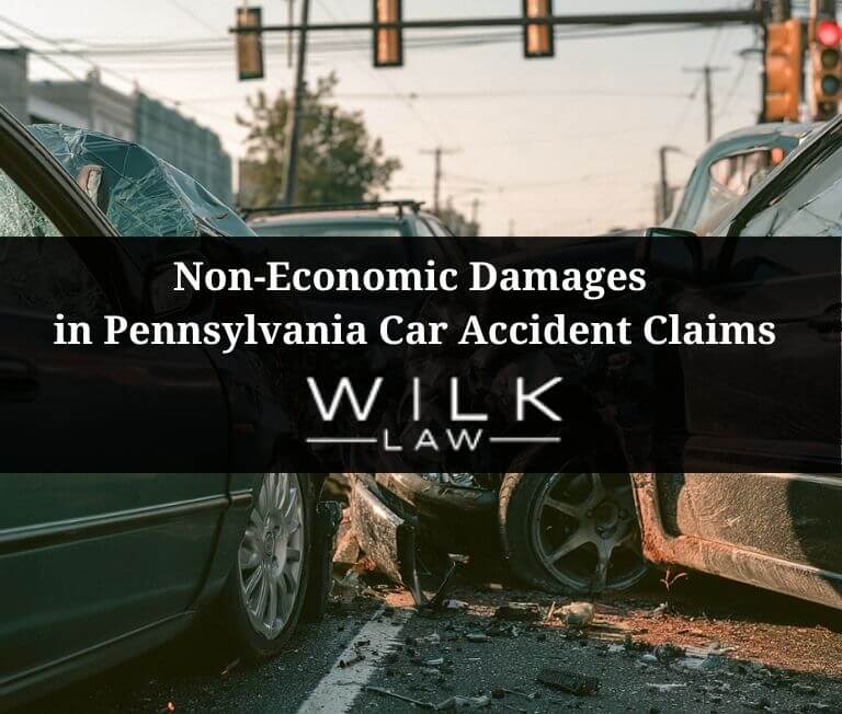 Multi-car crash at a stop light in Allentown, PA illustrating non-economic damages which you can recover after an auto accident